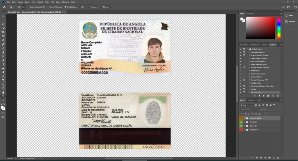 Angola id card 2 version