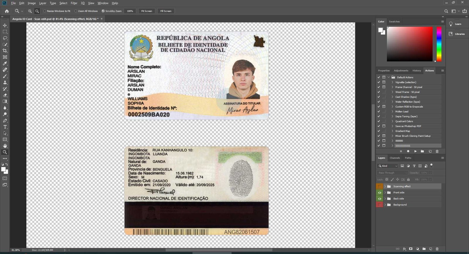 Angola id card 2 version