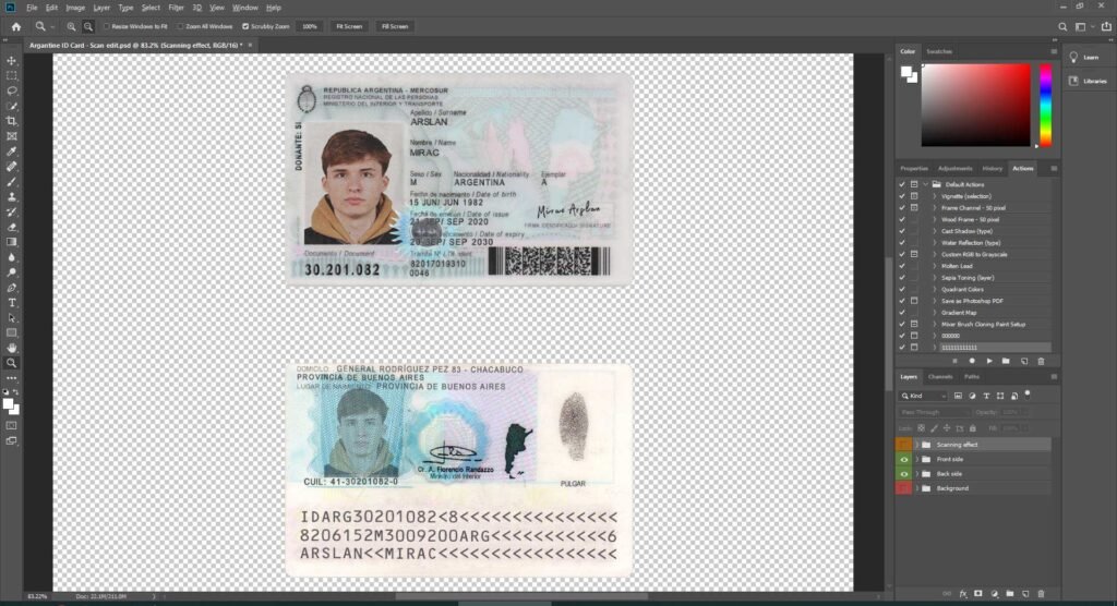 Argentina id card 2 version