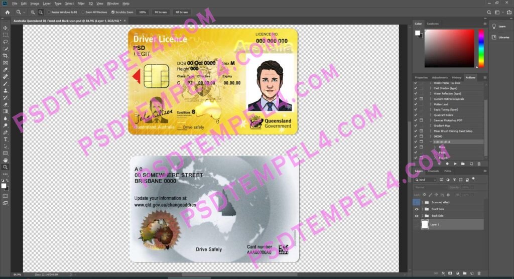 Australia Queenland Driver License - 2 version