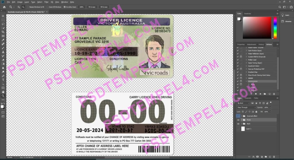 Australia Victoria Driver License - 2 version