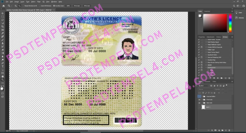 Australia western Driver License - 2 version