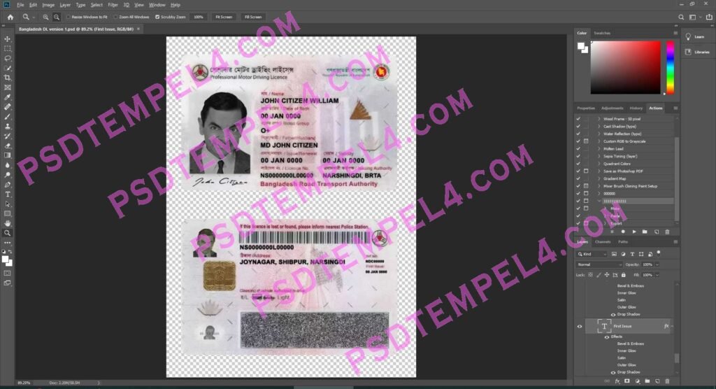 Bangladesh Driver License 3 version