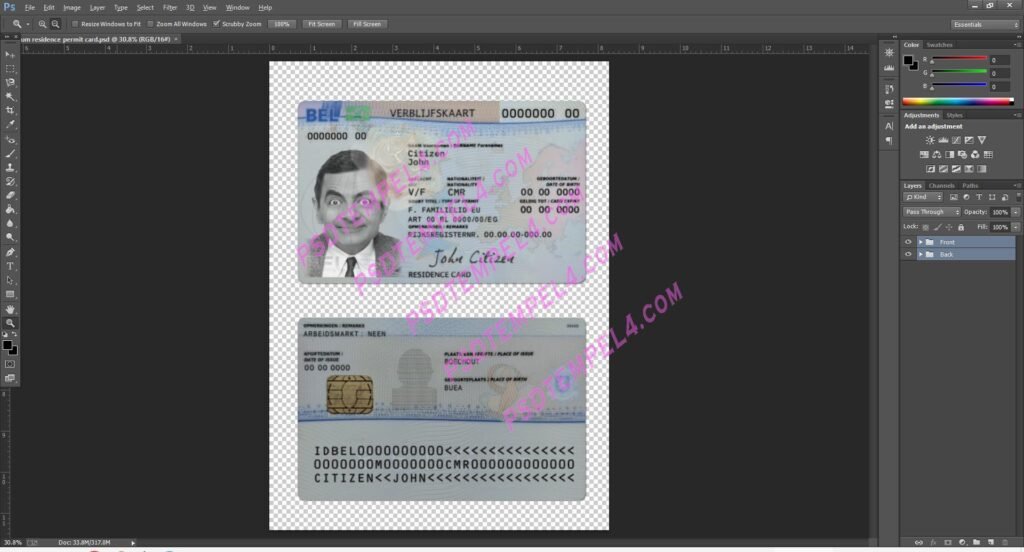 Belgium residence resident permit - 3 version
