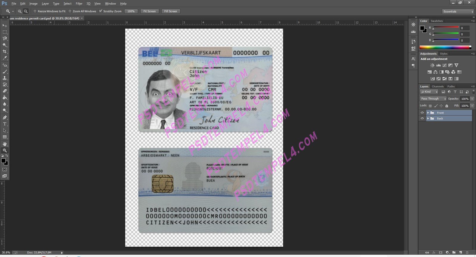 Belgium residence resident permit - 3 version