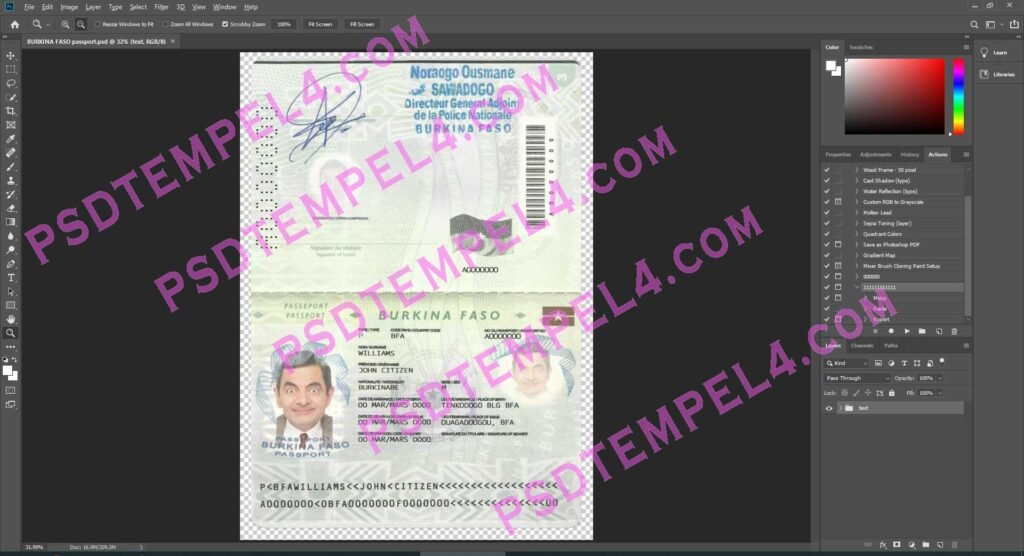 Burkina Faso Passport - 3 version