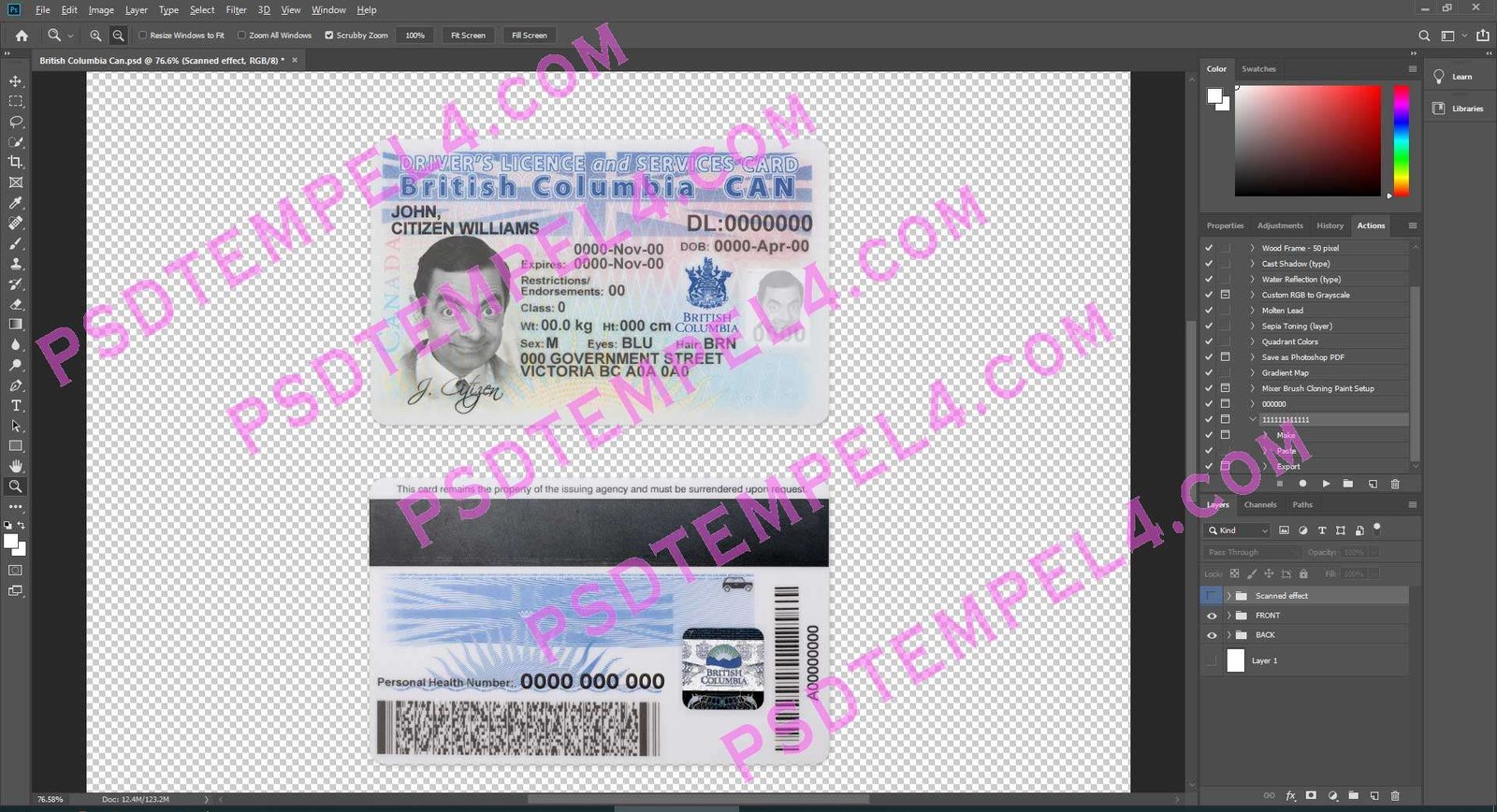 Canada British Columbia Driver License 2 version