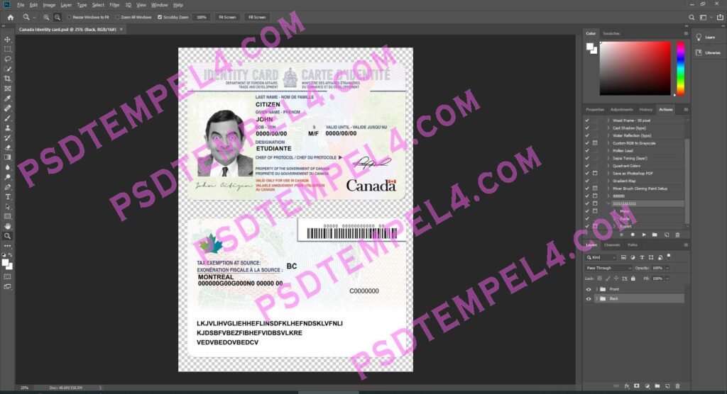 Canada id card