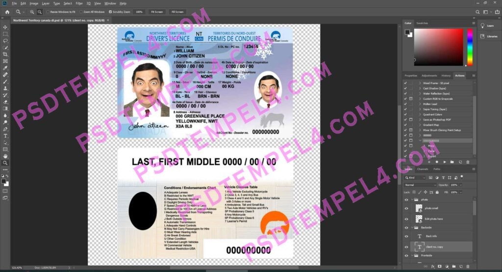 Canada Northwest NWT Driver License 2 version