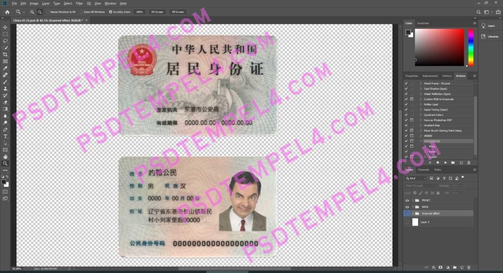 China id card - 2 version
