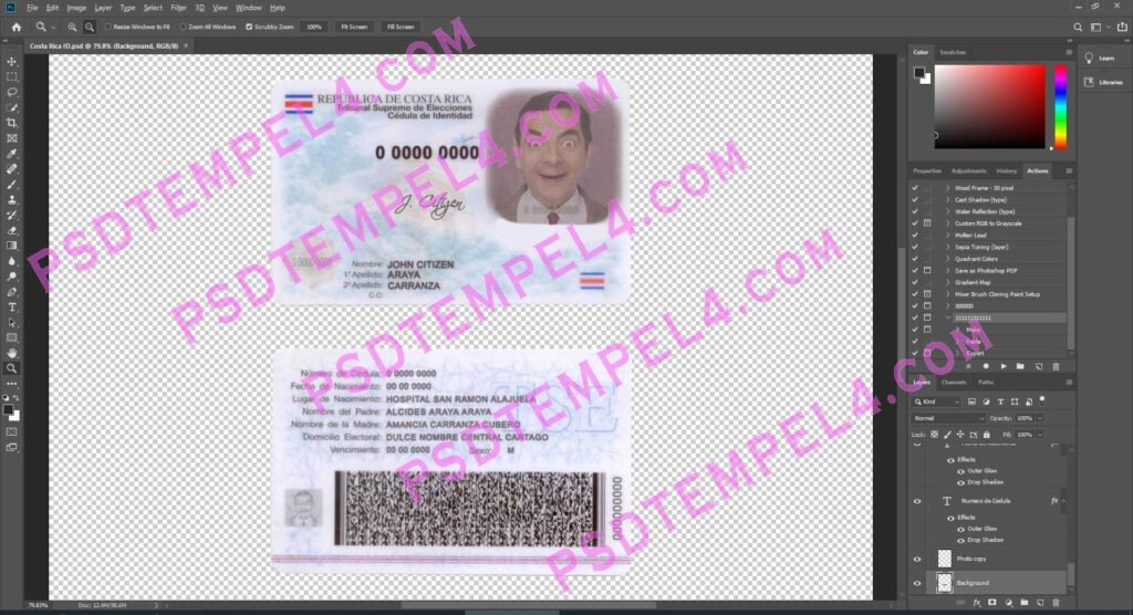 Costa Rica id card - 2 Version