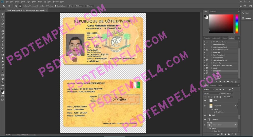 Cote Divoire id card