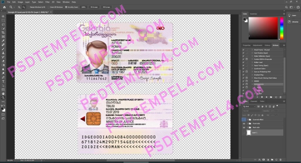Georgia id card - 2 version