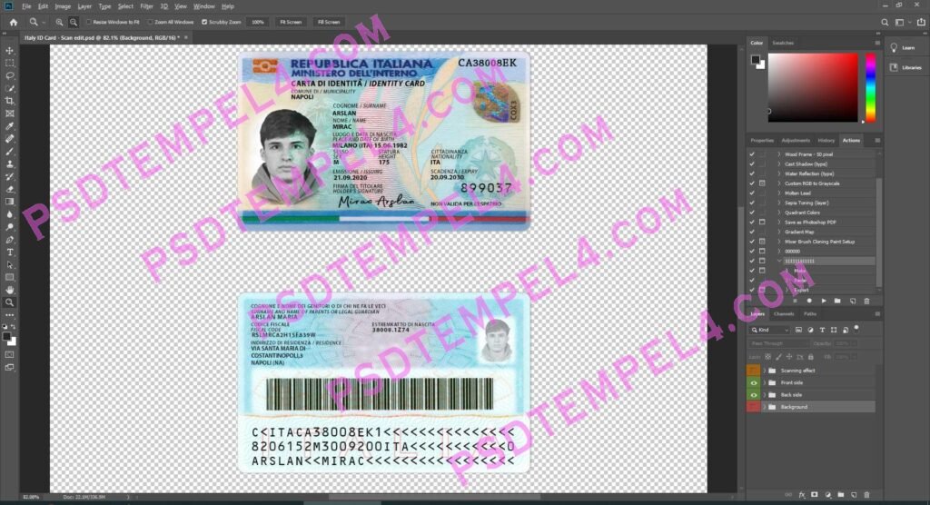 Italy id card - 2 version