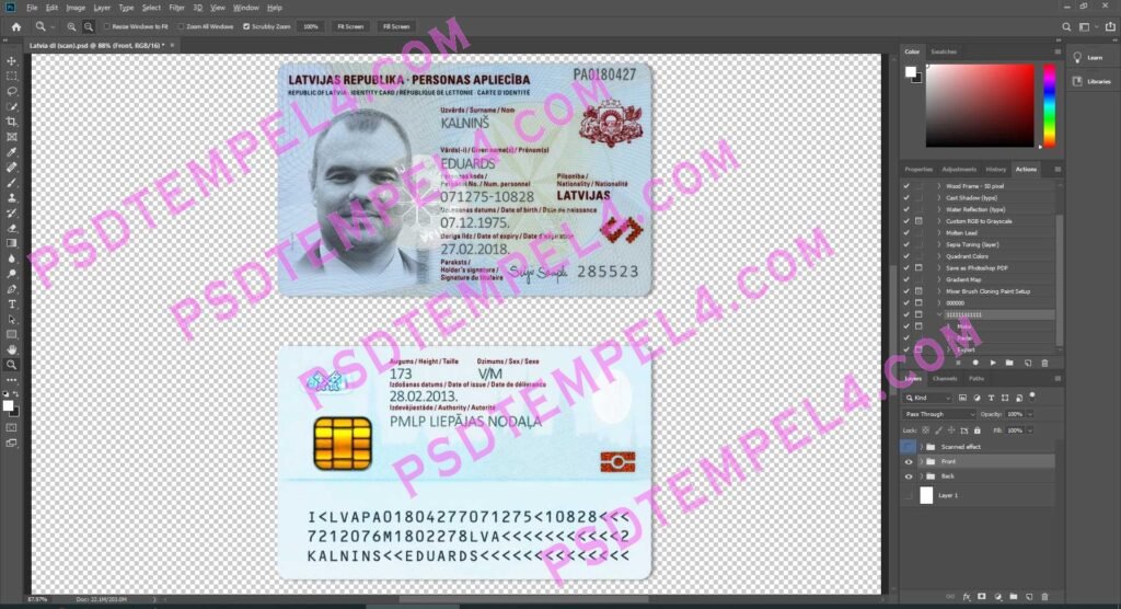 Latvia id card - 2 Version