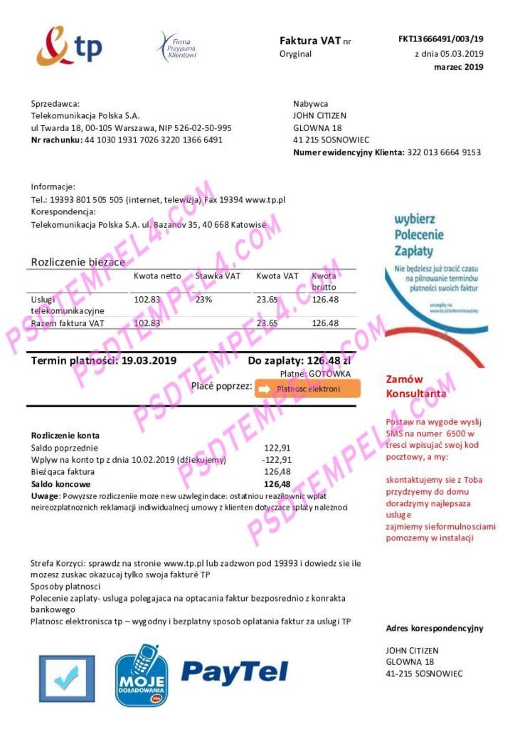 Poland TP utility bill
