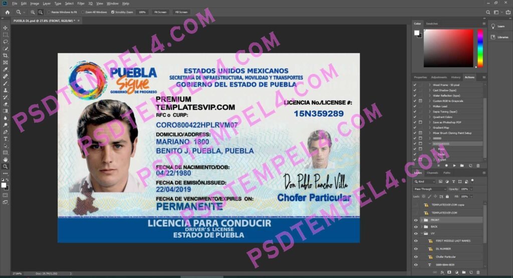 Puebla Mexico Driver License