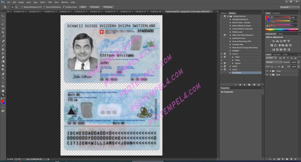 Switzerland id card - 3 version