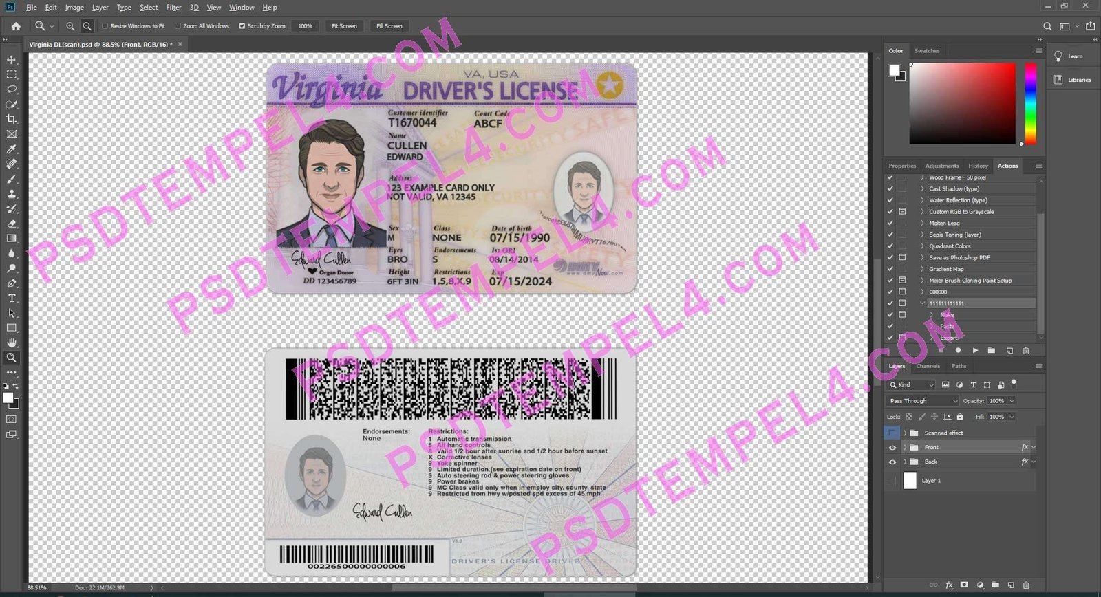 USA Virginia Driver License 2 version - Image 2