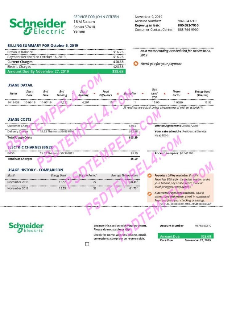 Yemen Schneider Electric utility bill
